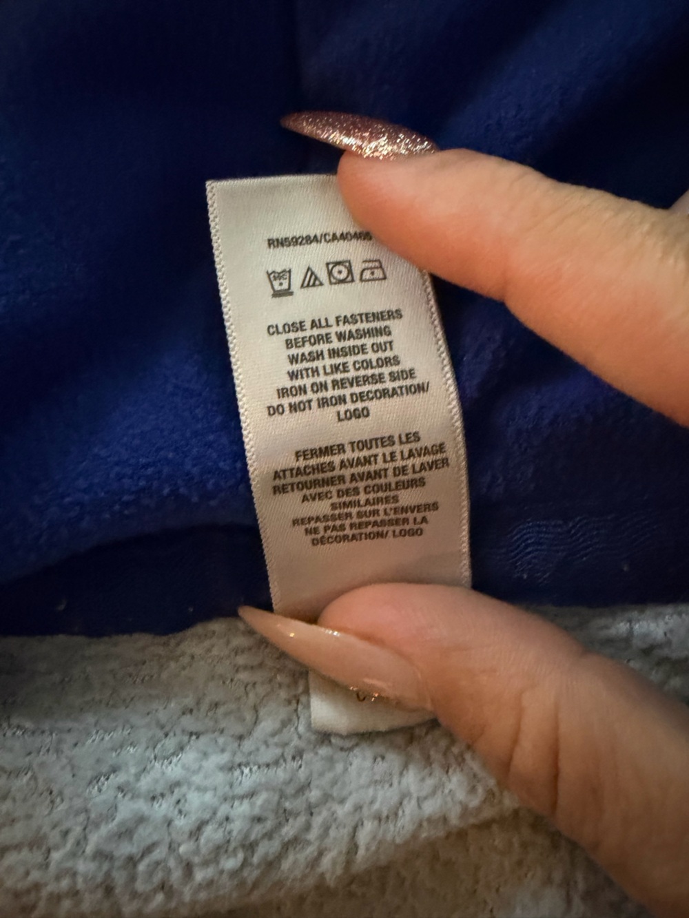Children’s Place Cozy Lined Garment - outer space Blue and Cream large 10/12 - Picture 4 of 5